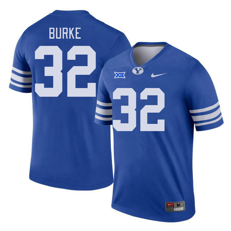 BYU Cougars #32 Ty Burke Big 12 Conference College Football Jerseys Stitched Sale-Royal